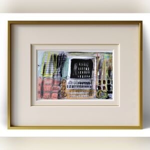 Original Abstract Multicolor Art 9x12